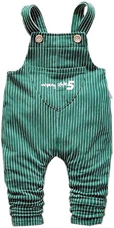 Felds Kids Striped Overall Jumpsuit Toddler Boys Girls Clothing Bib Pants Baby Rompers Overalls Red 12M