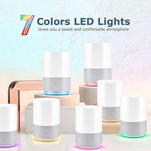 Essential Oil Diffuser Humidifier 100ML, Small Cool Mist Humidifier, USB Powered Essential Oils Diffuser with 7-Color Mood Lights, Mini Air Humidifier Vaporizer with Auto Shut Off Function, Gift Idea