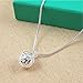 TOPSTARONLINE Plating 925 Silver Plated Heart Shaped Hollow Ball Pendant Necklace
