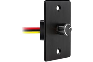 Acegoo RV Light Dimmer Switch DC 12V Aluminum High-Side PWM Dimmer, Perfect for Camper Van Boat Trailer Truck Cars Strip Light, Rotary Dimming (6A-Black)