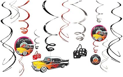 Amazon Com Nifty 50 S Theme Party Rock Roll Swirl Decorations