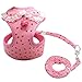 Didog Adjustable Pets Soft Breathable Mesh Vest Harness and Leash Set with Cute Bell for Puppy Small Medium Dogs and Cats(Pink L:Chest 14-20.5