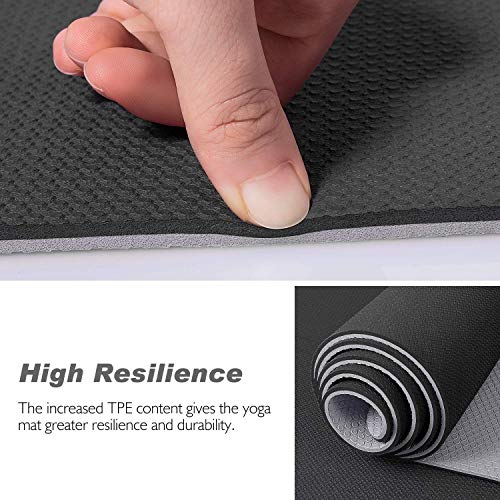 TOPLUS Yoga Mat - Classic Upgraded Yoga Mat Eco Friendly Non-Slip Exercise & Fitness Mat with Carrying Strap, Workout Mat for All Type of Yoga, Pilates and Floor Exercises