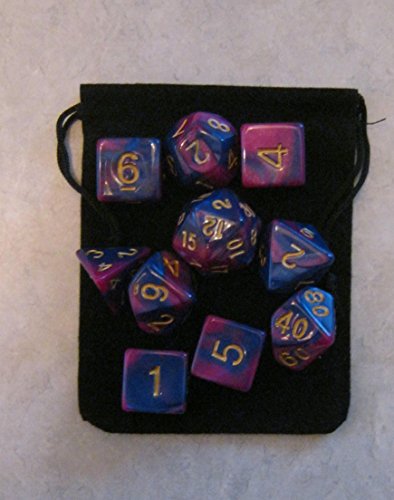 Cosmic (Purple / Blue) RPG D&D Dice Set: 7 + 3d6 = 10 polyhe