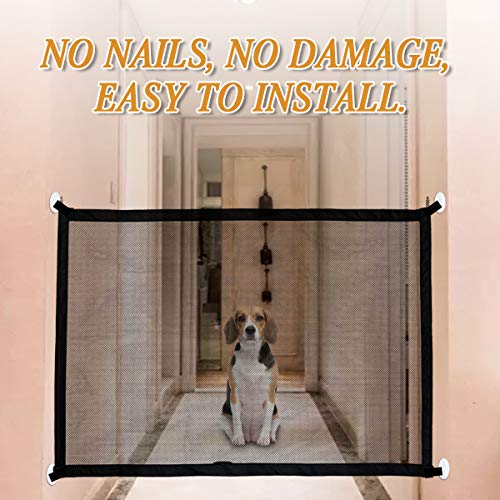 CAMTOA Magic Gate for Dogs, Indoor Outdoor Gate, Portable Folding Mesh
