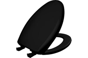 Bemis Classic Colors Slow Close Toilet Seat, Easy Clean Hinges and Durable Plastic Seat, Made in USA, Elongated, Black
