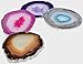 Yogavni Natural Agate Coasters with Rubber Bumpers - AS103, Large (4-5 inch), Assorted Colors (4 pcs)