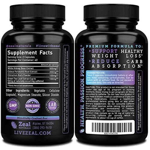 White Kidney Bean Carb Blocker + Forskolin Extract (700mg 80 Capsules