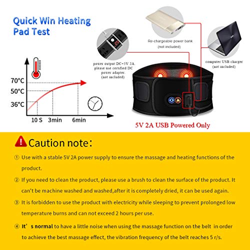 QUICK WIN Heating Waist Belt/Lower Back Heat Therapy Wrap/Massage Lose
