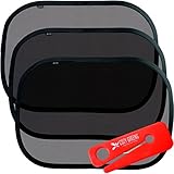 Car Window Shade XL (3-pack) | Sun Shade for Car Window | Window Clings | UPF50+ Protection from Harmful UV Rays | FREE Seat Belt Cutter & eBook | Baby Shower Gift Box