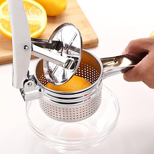Manual Lemon Squeezer Fruit Citrus Juicer Juice Press Extractor, Single Press Hand Lime Kitchen Tool Anti-Corrosive Stainless Steel, Suitable for Banana, Watermelon & Other Hull-Free Fruits.