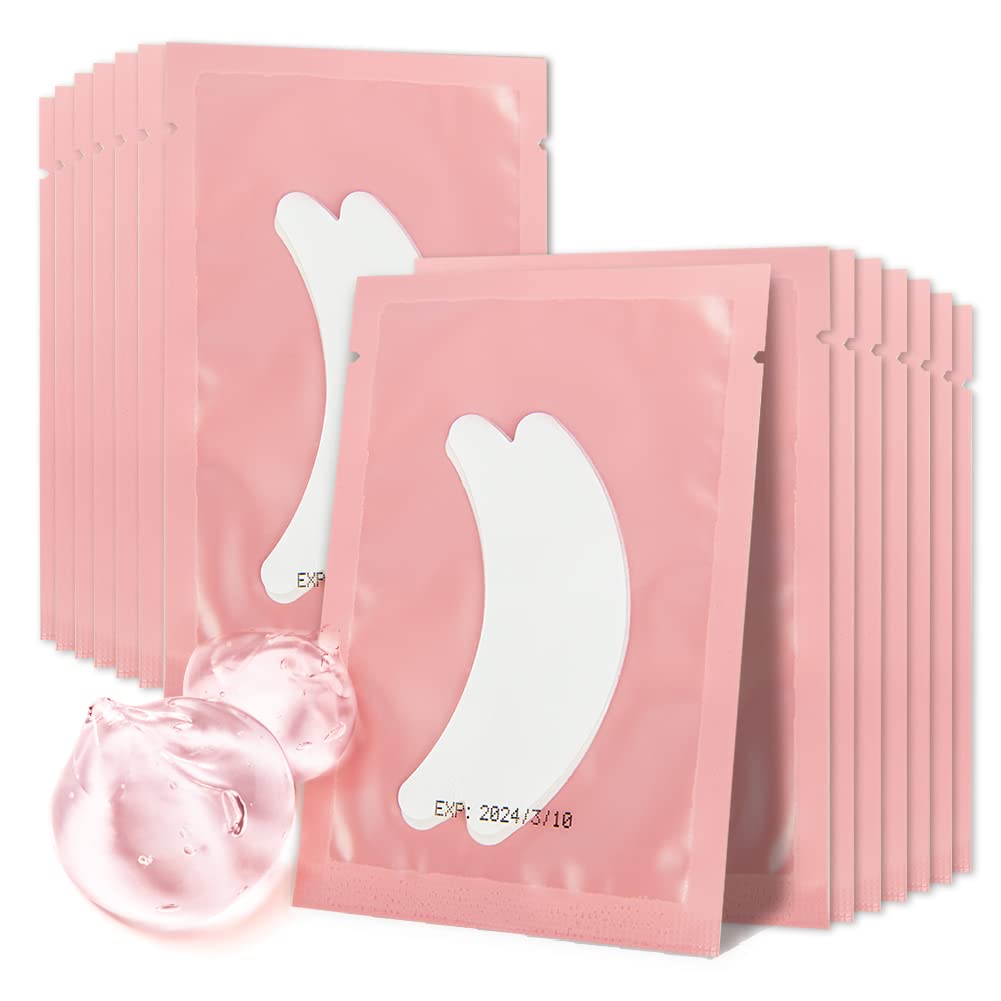 Lunamoon Eye Pads for Eyelash Extension, 100 Pairs Eyelash Pads, Hydrogel Eye Patches, Eyelash Extension Pad, Eyelash Lifting Eyelashes, Dyeing Eye Gel Patch for Eyelash Extensions (Butterfly Pink)