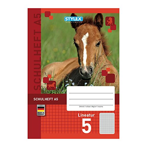 Stylex A5 DIN Exercise Book with Lineatur 5 Pattern (Pack of 16 Sheets)