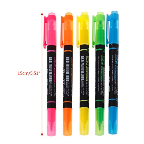 Susada 5PC Mixed Color Double Head Pen Marker Pen Highlighters For Office School Supply - Thumbnail 7