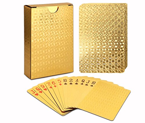 Luxury 24K Gold Foil Poker Playing Cards Deck Carta de Baralho with Box Good Gift Idea