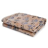 kiwitatá Pet Dog Blanket Puppy Cat Warm Coral Velvet Fleece Soft Dog Paw Print Blanket Beds Mat For Hamsters Guinea Pig