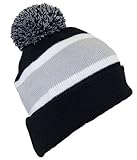 Best Winter Hats Quality Cuffed Hat with Large Pom Pom (One Size)(Fits Large Heads)