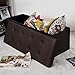 SONGMICS Folding Storage Ottoman Bench, Faux Leather, Brown ULSF703