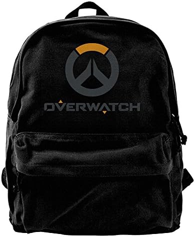 OW Overwatch Logo Canvas Backpack Laptop Bag Daypack Travel School Bag