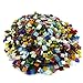 lieomo 200g/Pack Mixed Color Tumbled Stained Glass Mosaic Tiles Home Decoration