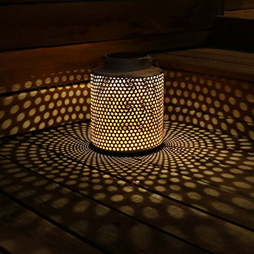 image for TAKEME Outdoor Solar Lantern,Metal Garden Decorative Waterproof Table 