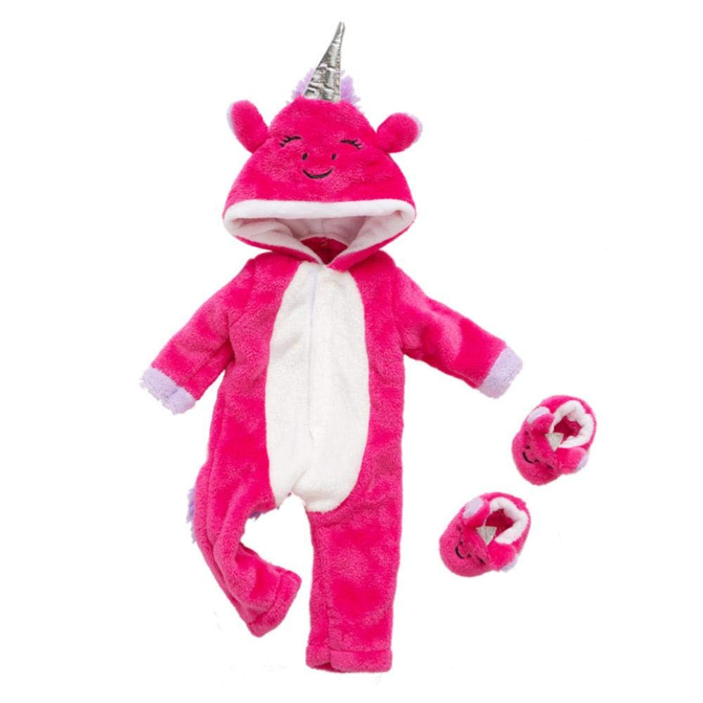 DUORUIMI Doll Clothes Winter Outfit Jumpsuits Pajamas for American Girl Doll 18 inch Cute Unicorn Pattern