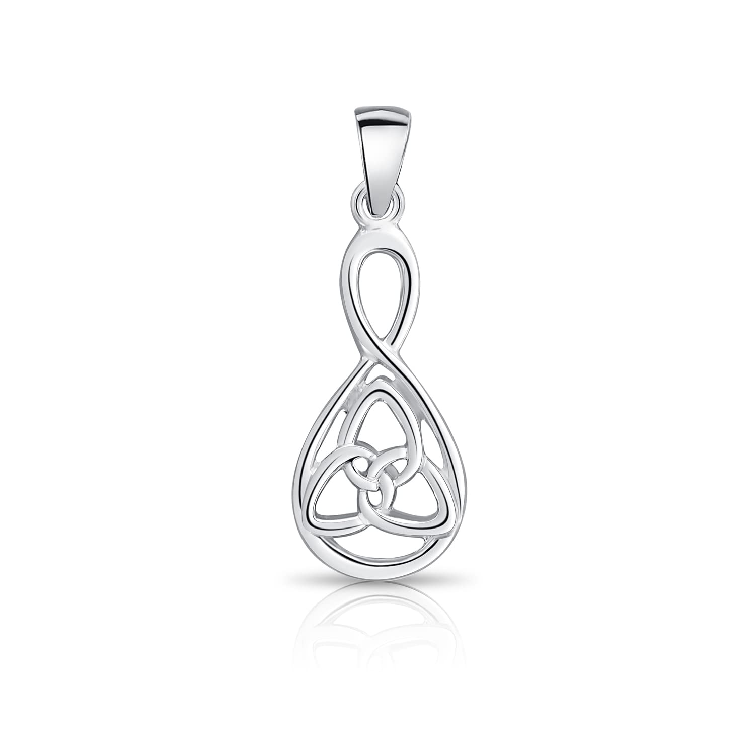 DTPsilver® 925 Sterling Silver Celtic Trinity Knot Pendant - Without Curb Chain — image 1
