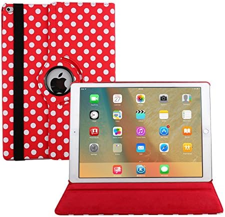 iPad Pro 12.9 2015 Case Cover,Dream Wings 360 Degrees Rotating Multi Angles Colorful Screen Protective Folio Stand Smart Case for Apple iPad Pro 12.9 inch 2015 Released Tablet (iPad Pro 12.9, Red)