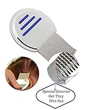 New Head Lice Metal Comb Free Shipping Stainless Steel Long Teeth Terminate Louse and Nit exterminator Peine para piojos de meral inoxidable natural de tratamiento para los piojos Blue