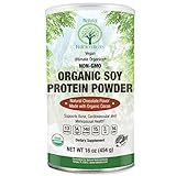 Natural Nutra Organic Soy Protein Isolate Powder, Chocolate, Non GMO, Vegan, 16 oz Powder