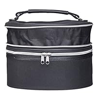 Expandable Wig Travel Case - Mini Sized - Breathable Black Canvas Material with Carrying Handles - By Dini Wigs