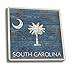 Rustic South Carolina State Flag (Absorbent Ceramic Coasters Set of 4 Matching Images, Cork Back, Kitchen Table Decor)