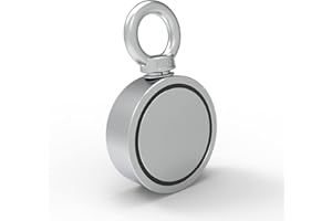 MHDMAG Double Sided Fishing Magnet, Super Powerful Magnet Fishing with 1000lbs Combined Strength Neodymium Magnet Fishing Kit with Eyebolt for River Lake Hunting Indoor Outdoor (2.95in Dia)