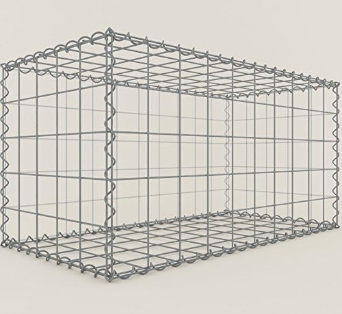 GABIONA Stone basket gabion square, mesh size 10 x 10 cm, depth 50 cm, spiral closure, galvanised (100 x 50 x 50 x 50 cm)