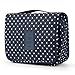 Mossio Hanging Toiletry Bag - Large Cosmetic Makeup Travel Organizer for Men & Women with Sturdy Hook (Polka Dot)