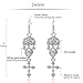 EVBEA Gothic Jewelry Skull Cross Drops Sparkly Big Chandelier Earrings for Women (White)