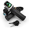L-faster Bike Throttle Handle Speed Accelerator Grip with Key Switch Indicator for E-Scooter Bicycle
