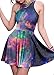 Jescakoo Women's Rainbow Galaxy Printed Sleeveless Tank Skater Dress for Summer