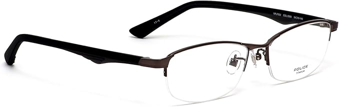 Amazon ポリス国内正規品販売認定店 Vpl753j 0568 54サイズ Police ポリス メガネフレーム スクエア ナイロール ハーフリム Titanium チタン スマート ツートーン メンズ レディース ファッション眼鏡 通販
