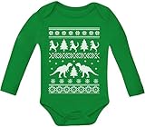 TeeStars - Ugly Christmas Sweater Trex Baby Long Sleeve Bodysuit