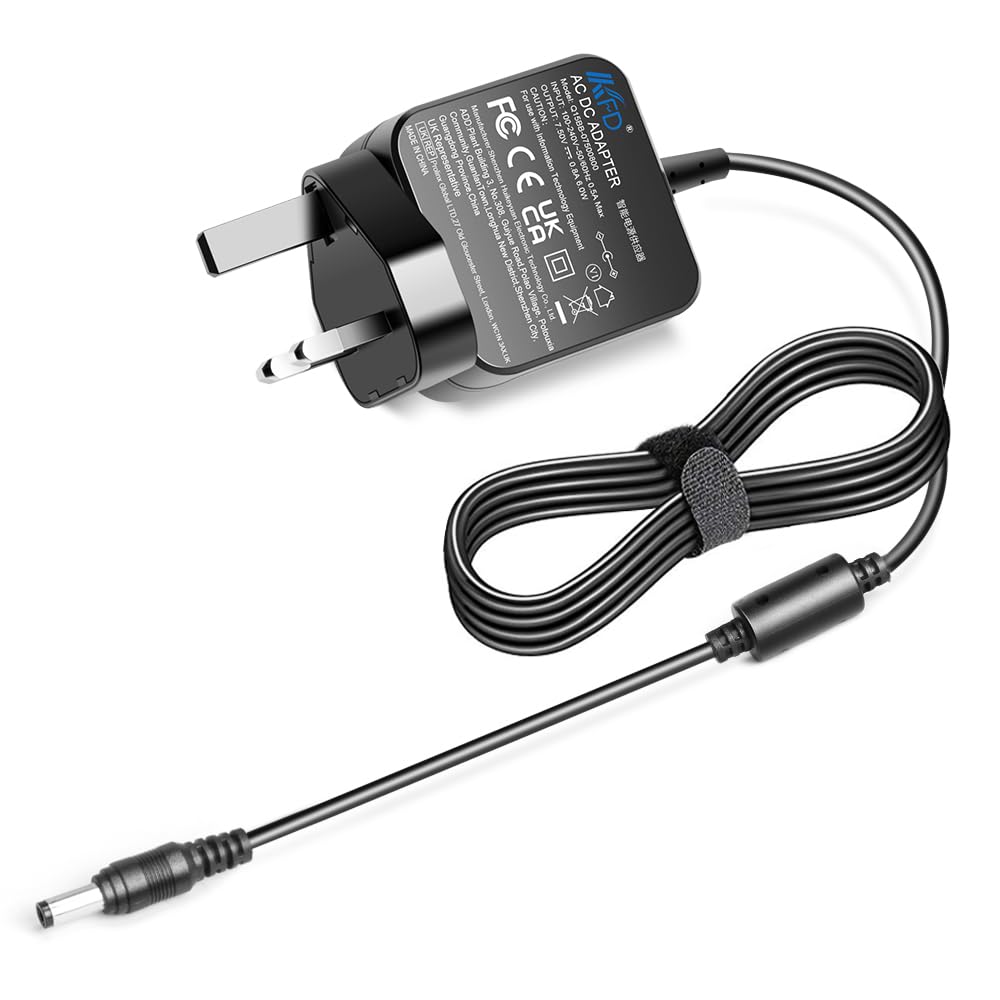 KFD 7.5V 800ma Battery Charger for Roberts Play20 DAB FM Radio Roberts RD-60 RD70 Revival iStream 2 Gemini 45 Digital Radio PU11 PU21 PU21A PU21B PU34 PU34B PU37 Ecologic Elise UK Plug Power Adapter