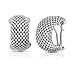 MCS Jewelry Sterling Silver Mesh Hoop Earrings (Length: 0.85