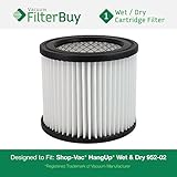 FilterBuy Shop-Vac 9039800, 903-98-00, 90398 Vacuum Cleaner Filter. Designed by FilterBuy to fit Shop-Vac H87S550A, 587-24-62, E87S450, 587-04-00, 286-00-10, 962-15-00, 394-20-00, and SP650C.