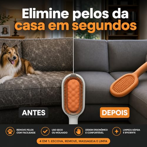 Kit Tosa Pet Profissional Completo 7 em 1 Máquina Luva Removedora Escova Tesoura Lixa Cortador Unhas Cães e Gatos