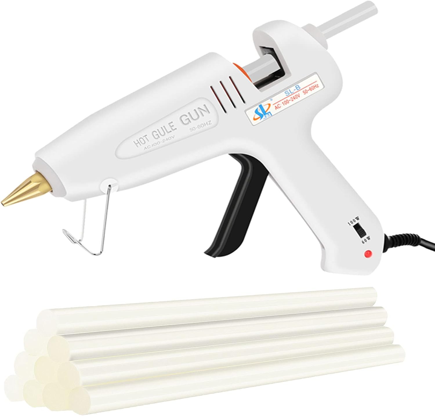 Hot Glue Gun Full Size Hot Melt Glue Gun Kit, Heavy Duty 60/100W Glue Gun with 10 Pcs Glue Gun Sticks and Protective Box for Crafts, DIY Art Decoration, Repairs