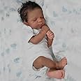 Anano Reborn Black Baby Dolls Silicone Full Body Washable 18 Inch Soft African American Baby Doll Lifelike Biracial Boy Brown Skin Realistic Newborn Babys Doll Curly Hair