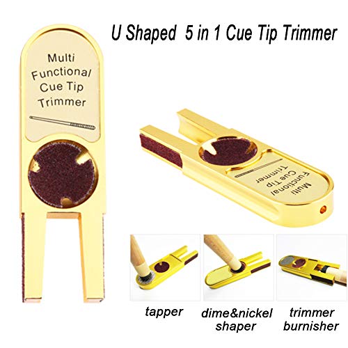 Cuppa billiards Multifunctional U-Shaped Pool Cue Tip Accessory Trimmer/Burnisher/Shaper/Tapper
