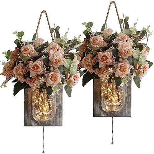 Decoración De Pared Pretty Jolly Con Anillos De Metal Y Flores De Pampa - Estilo Granja O Boho