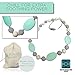 Teething Necklace For Moms To Wear and Baby To Chew, Chewbeads Chewlery Teether and Instant Pacifier for Teething Infants. Made From BPA Free Safe Silicon By JUNGO BAMBINO. (Blueberry and Mint)