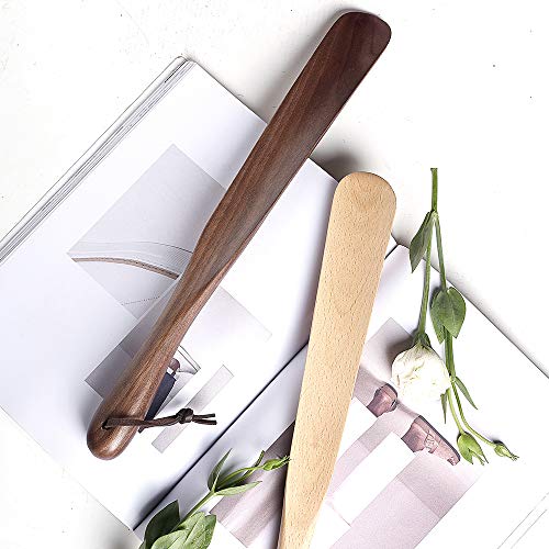 Heycell Walnut Wood Shoe Horn Shoehorn with Long Handle, 15 Inches (Walnut)